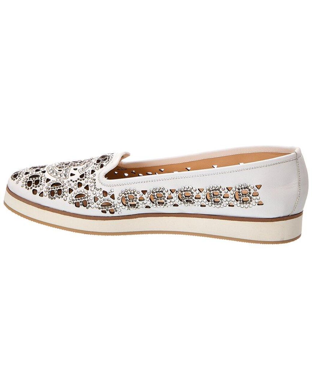 Baldinini White Leather Moccasin