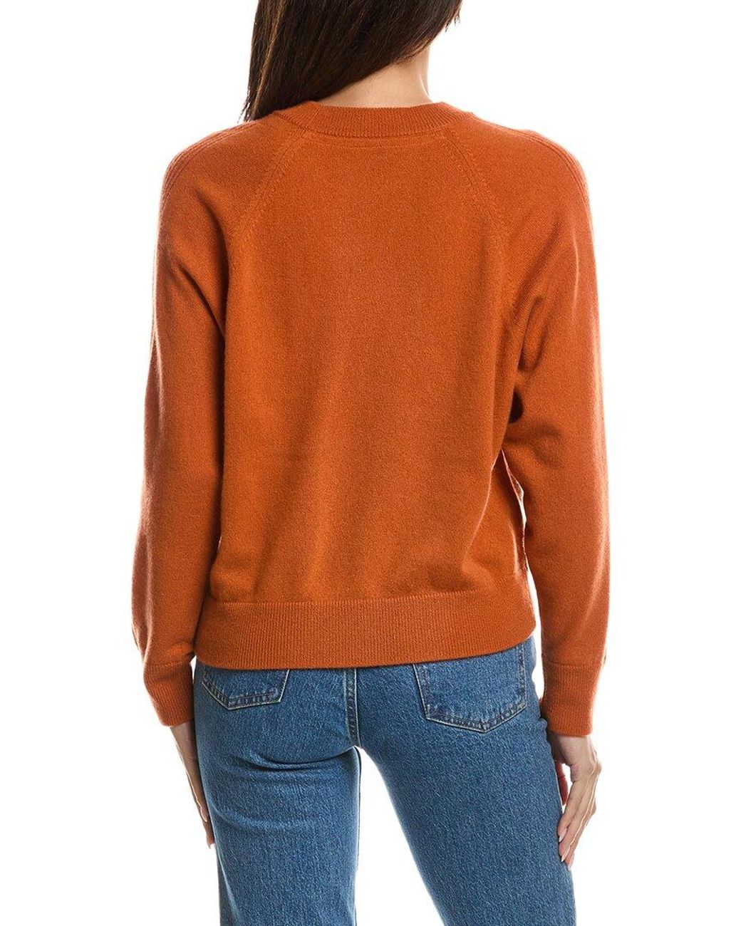 Forte Orange Rib Trim 100% Cashmere Sweatshirt