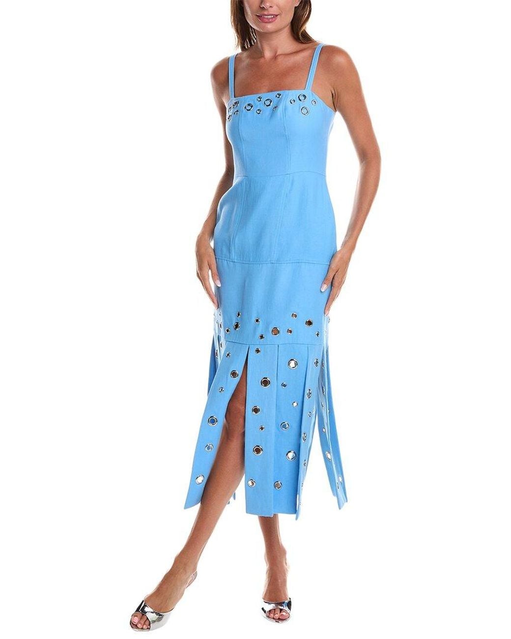 knee length dresses for ladies Melba Floral Linen Dress main image 1