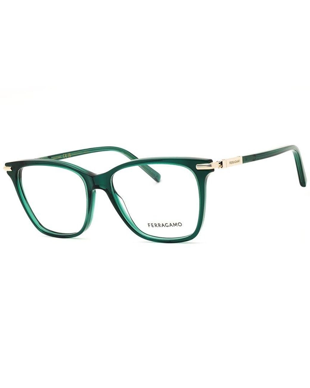 Ferragamo Green 53Mm Optical Frames