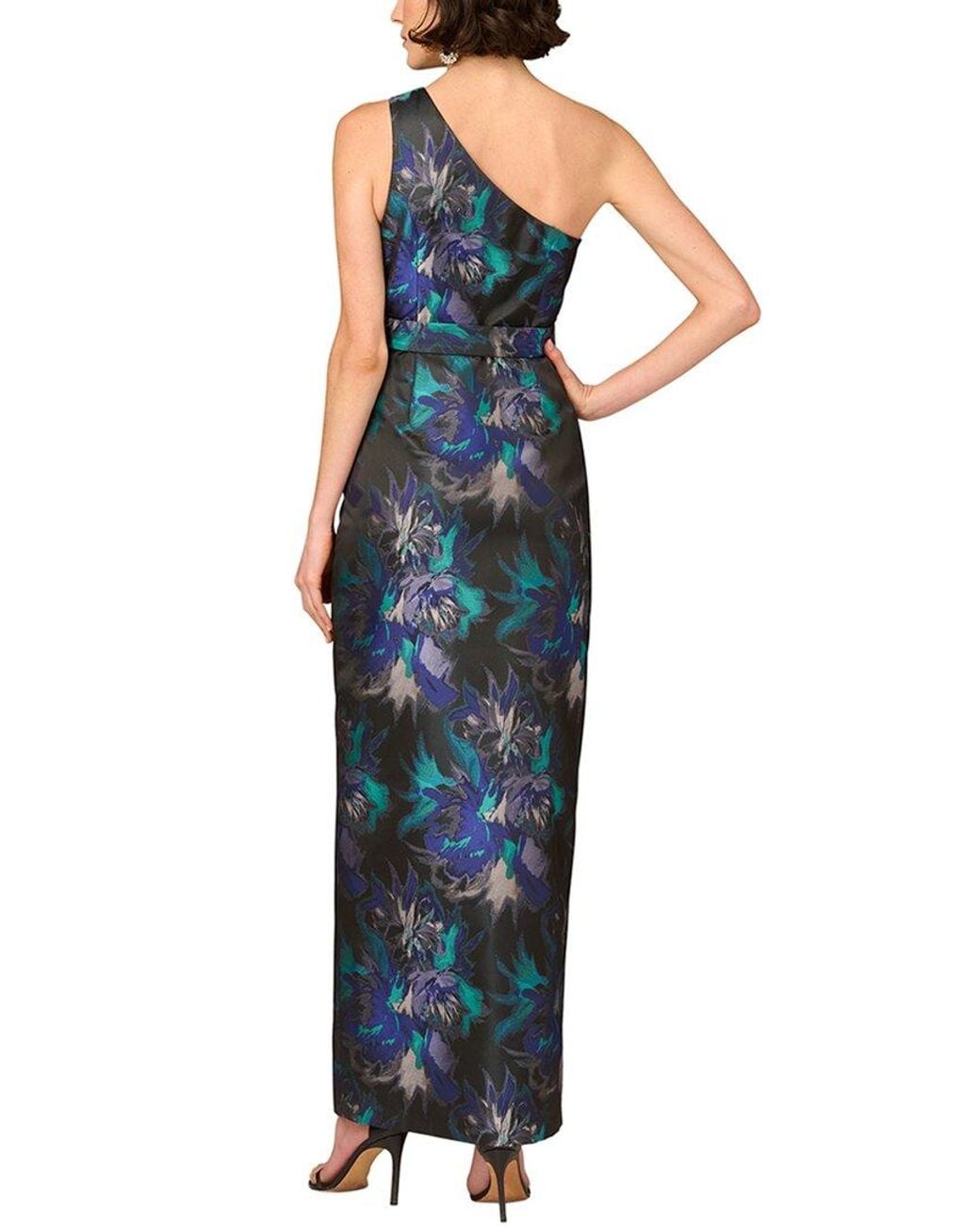 Aidan Mattox Blue Printed Maxi Dress