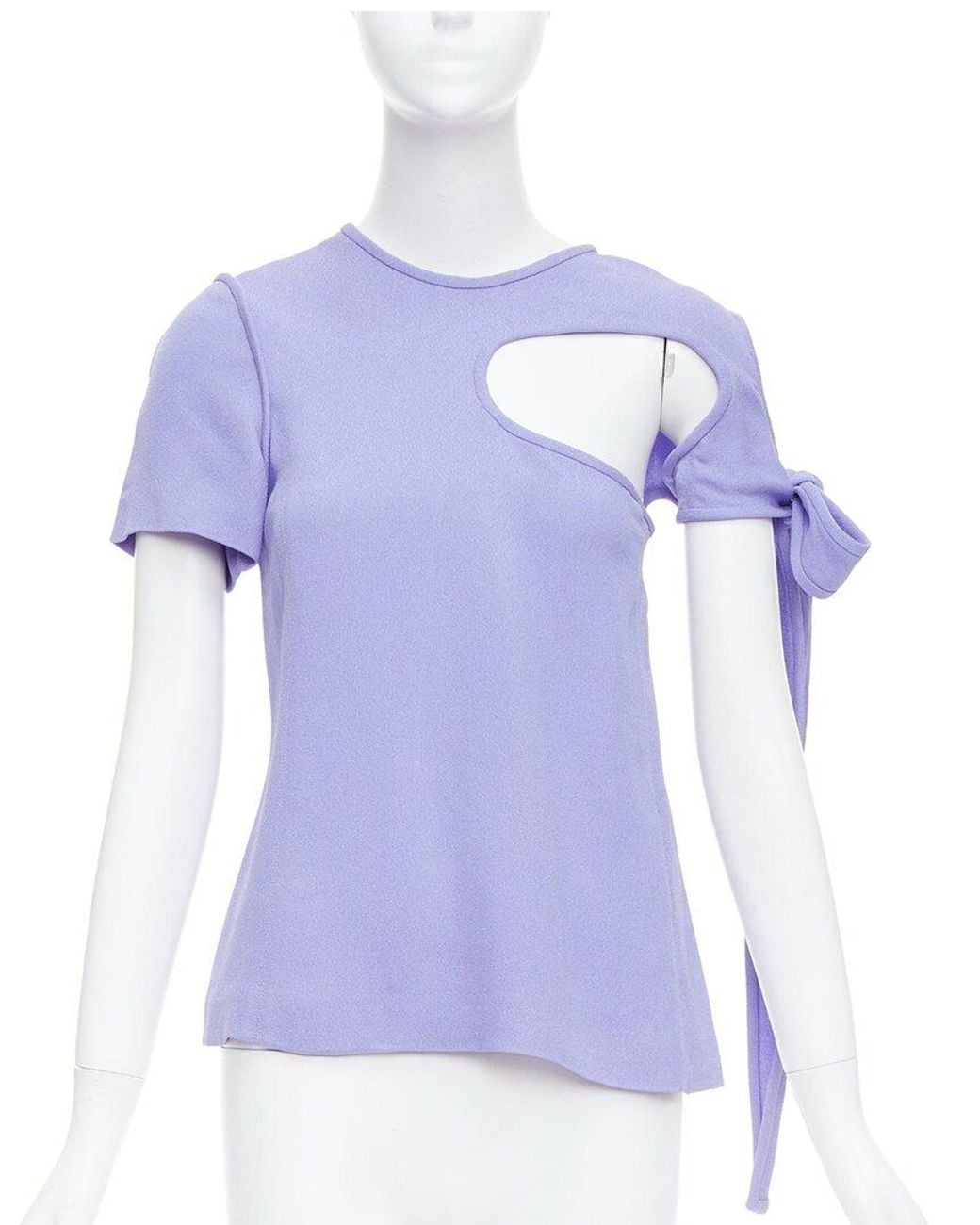 Céline Blue Tie-Sleeve Cut Out Top, Size Fr (Authentic Pre-Loved)