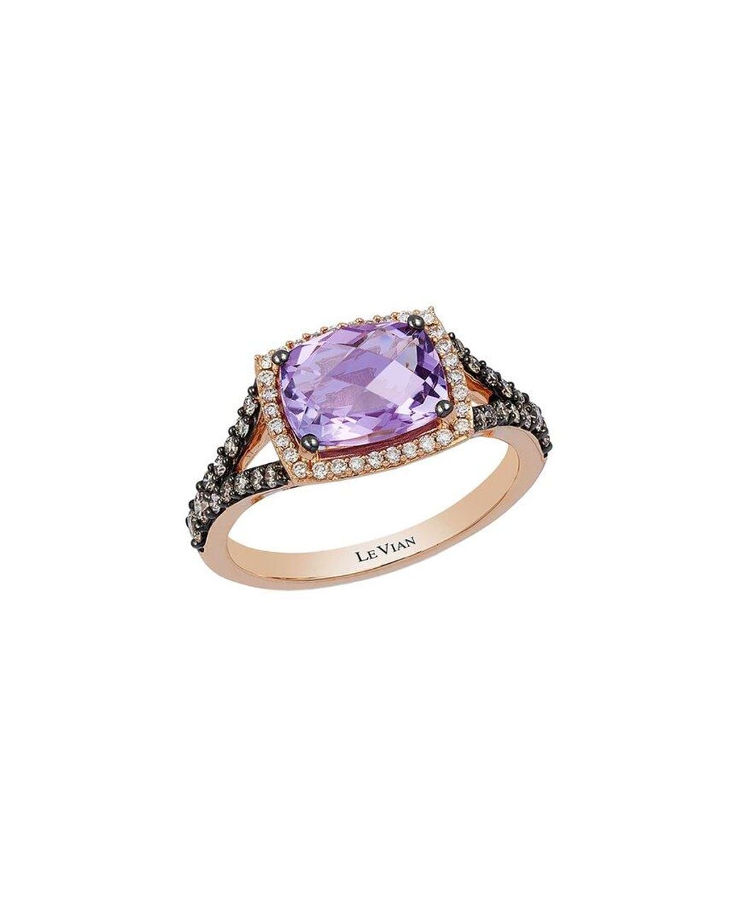 Le Vian Pink Grape Amethyst 14K Rose 2.18 Ct. Tw. Diamond & Amethyst 8-9Mm Cocktail Ring