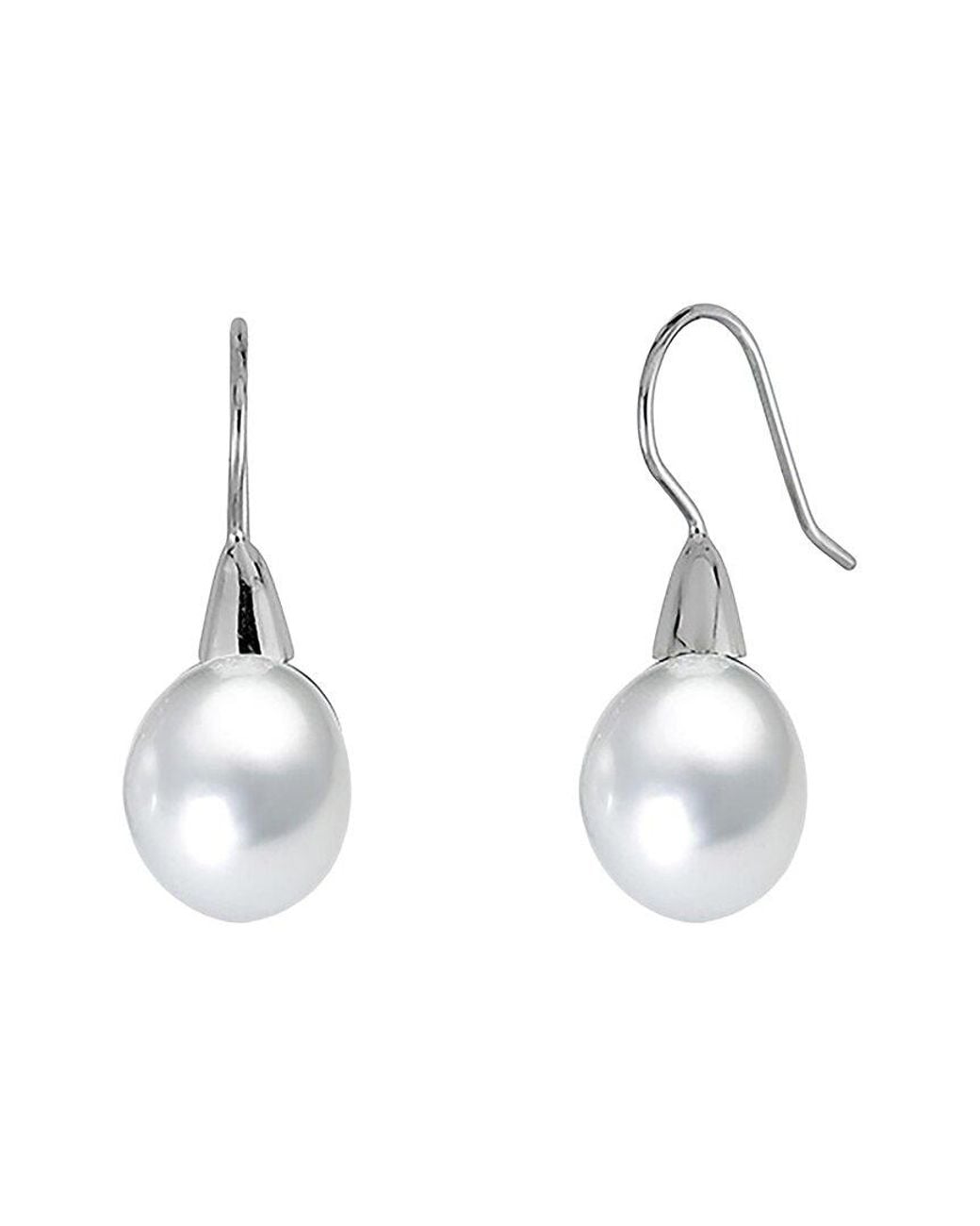 Belpearl White 8Mm Pearl Dangle Earrings