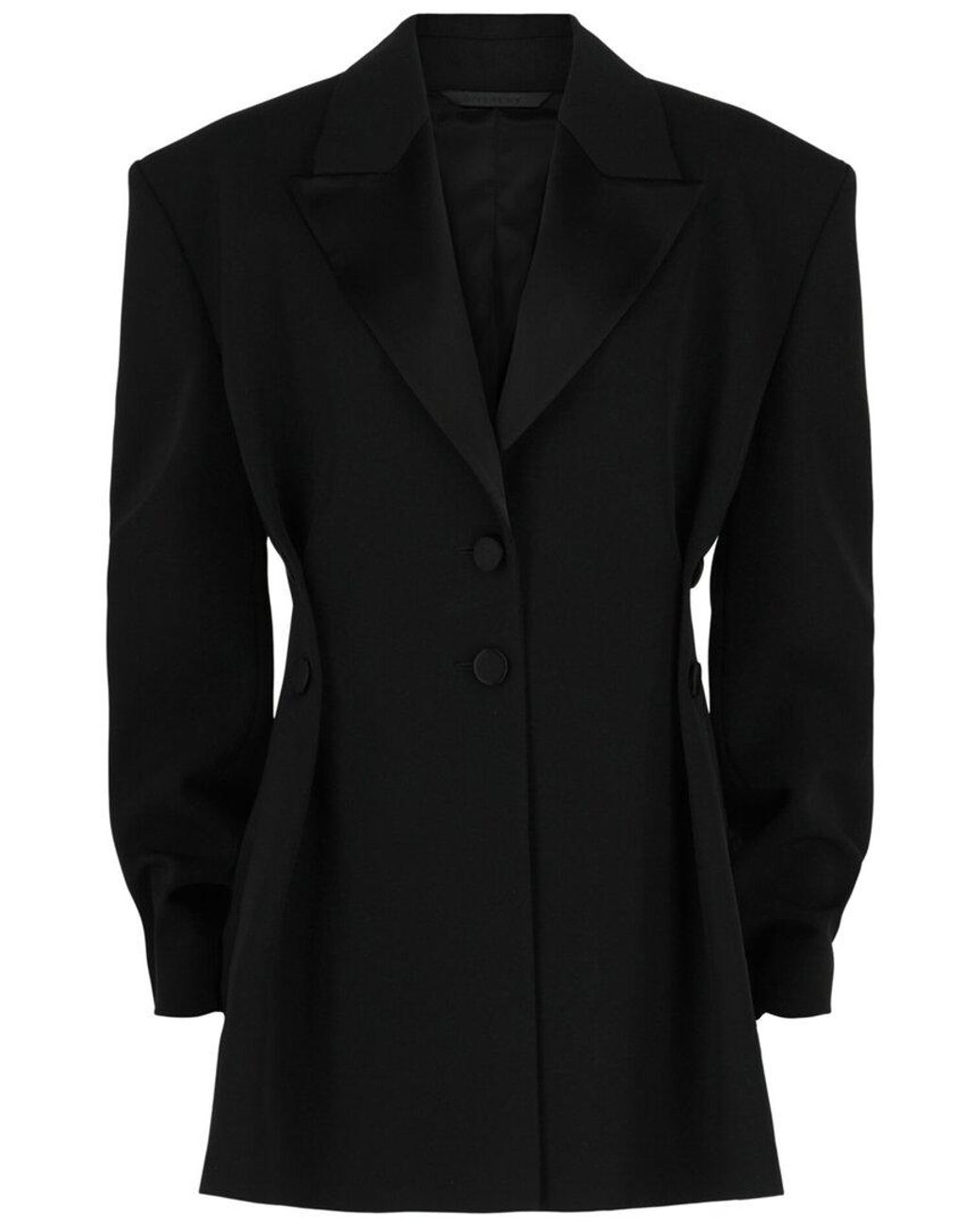 Givenchy Black Pleated Single-Breasted Blazer