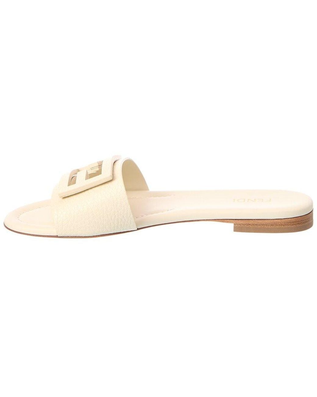 Fendi White Tube Leather Sandal