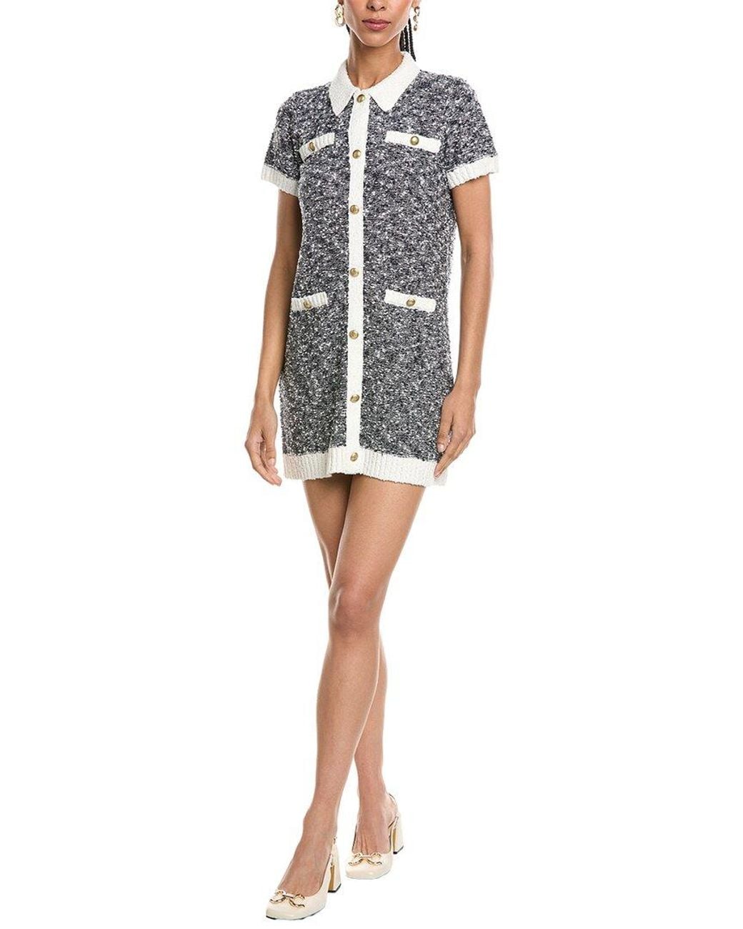 Cinq À Sept Blue Adelaide Boucle Mini Dress