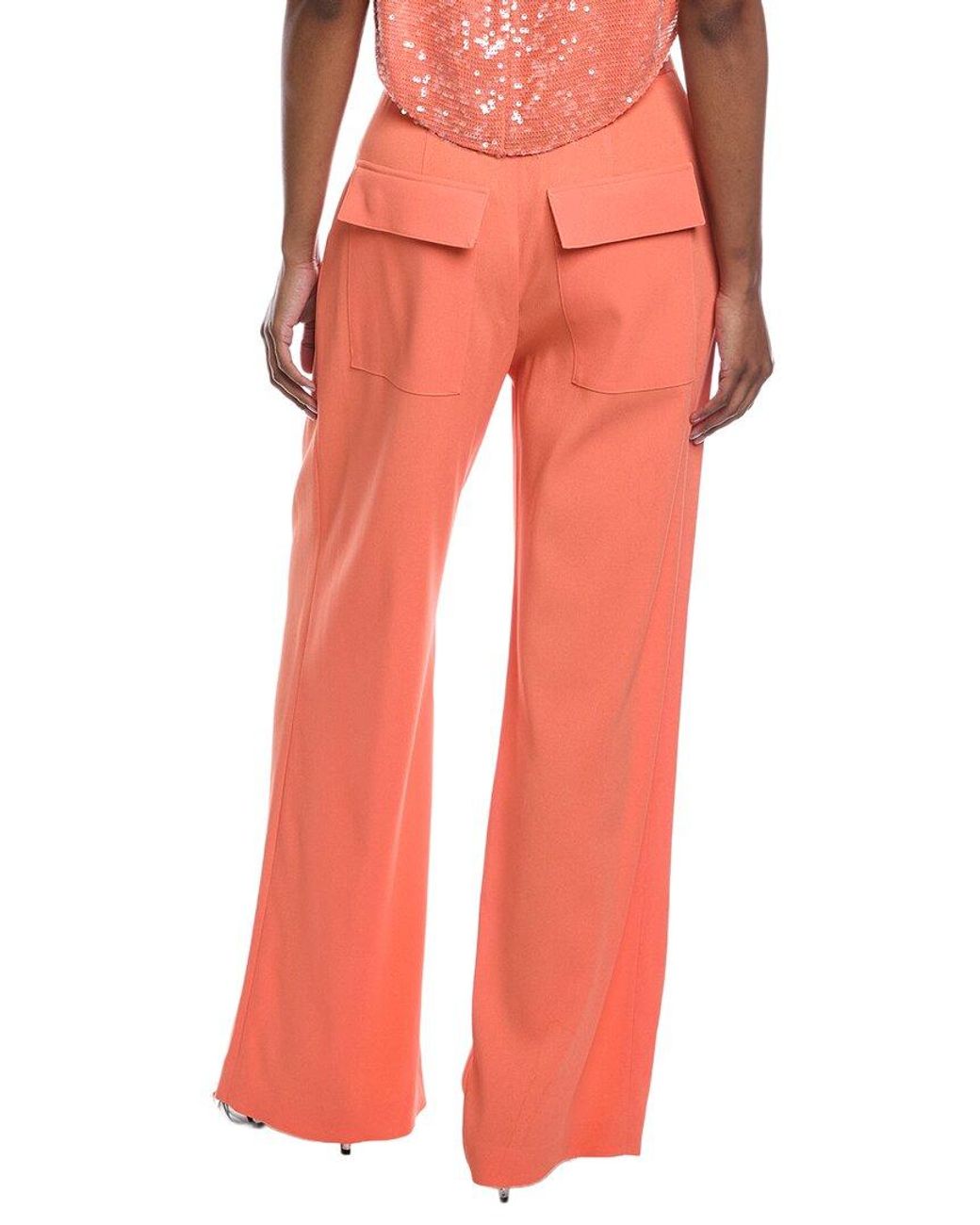 LAPOINTE Orange Pebble Crepe Relaxed Pant