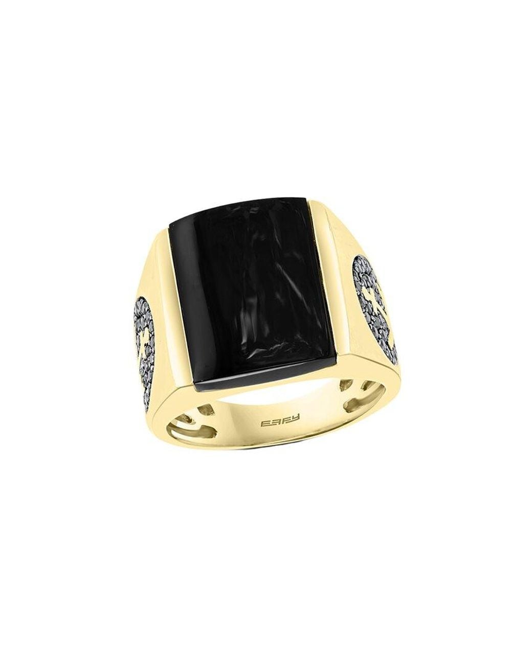 Effy Fine Jewelry Black 14K 1.62 Ct. Tw. Diamond & Agate Ring