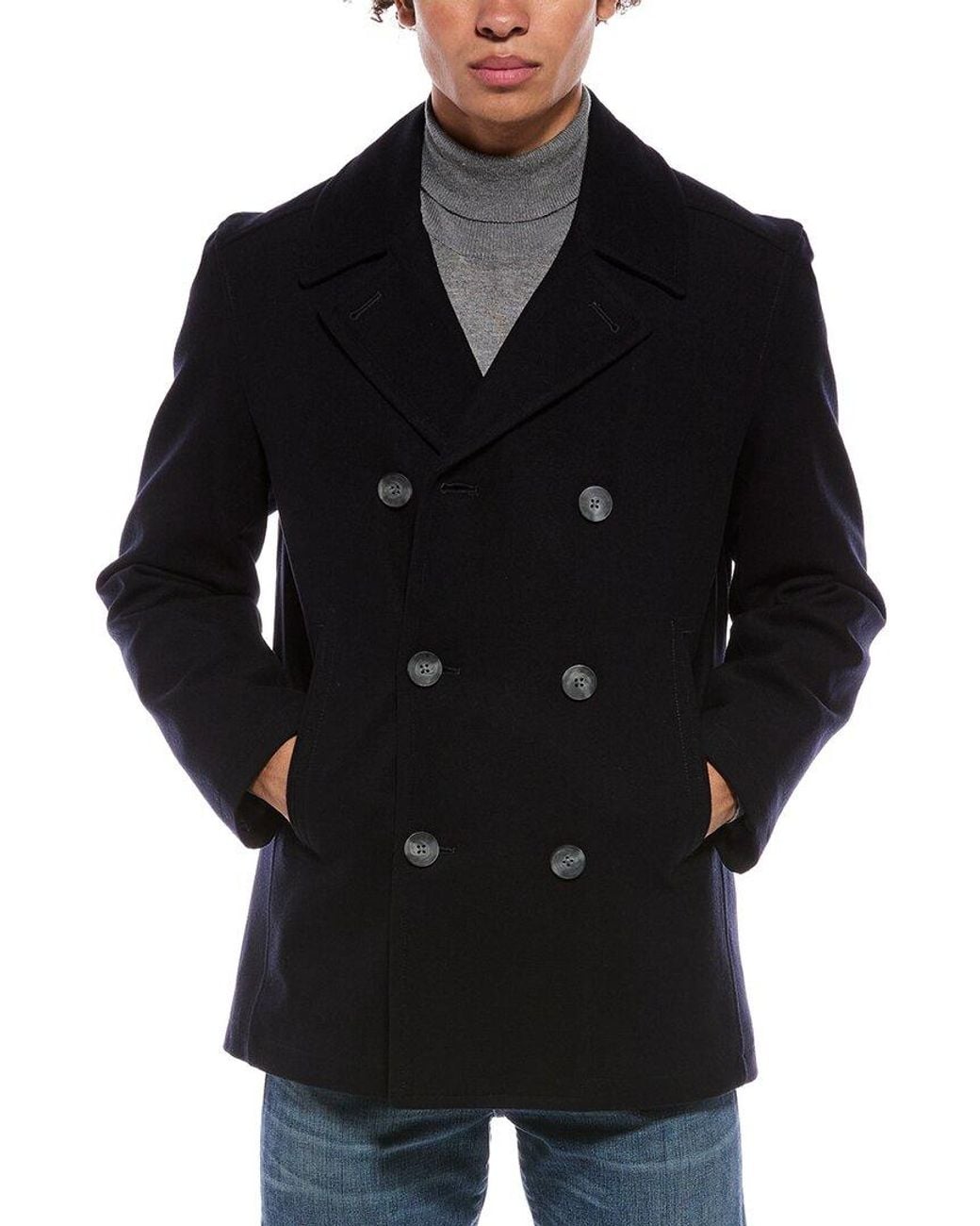 Nautica Black Wool-Blend Coat for men