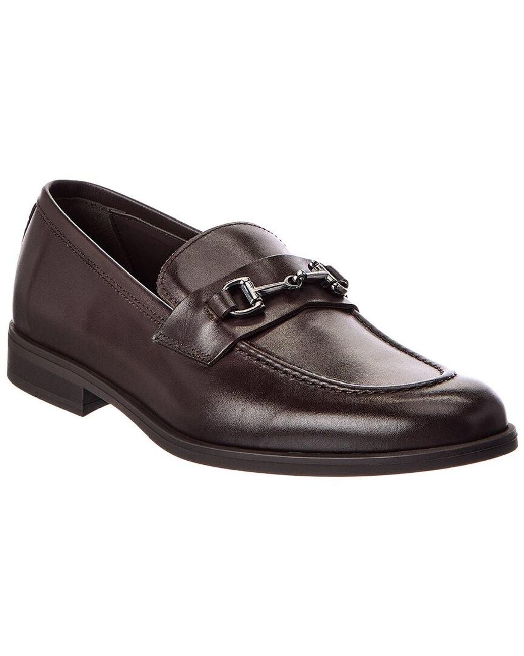 M by Bruno Magli Brown Renato Bit Leather Loafer for men