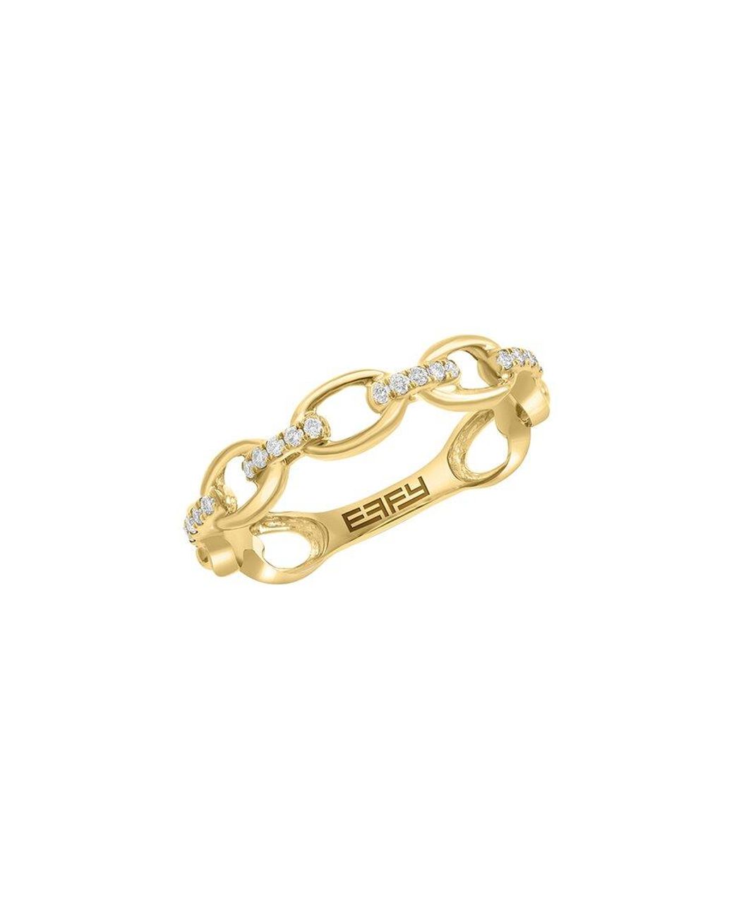 Effy Fine Jewelry Metallic 14K 0.09 Ct. Tw. Diamond Ring