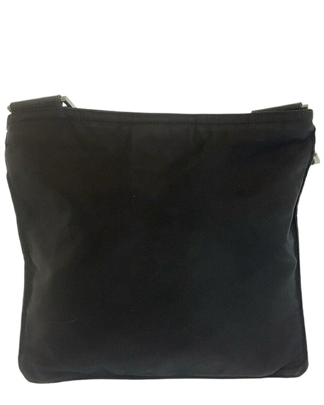 Prada Black Tessuto Nylon Triangle Logo Crossbody (Authentic Pre-Loved)