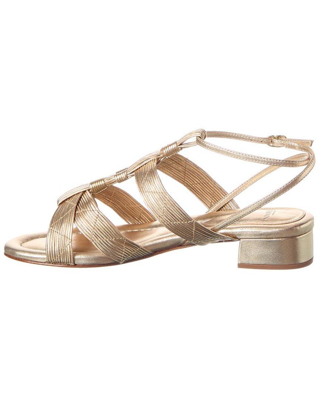 Alexandre Birman Metallic Olga Block 30 Leather Sandal