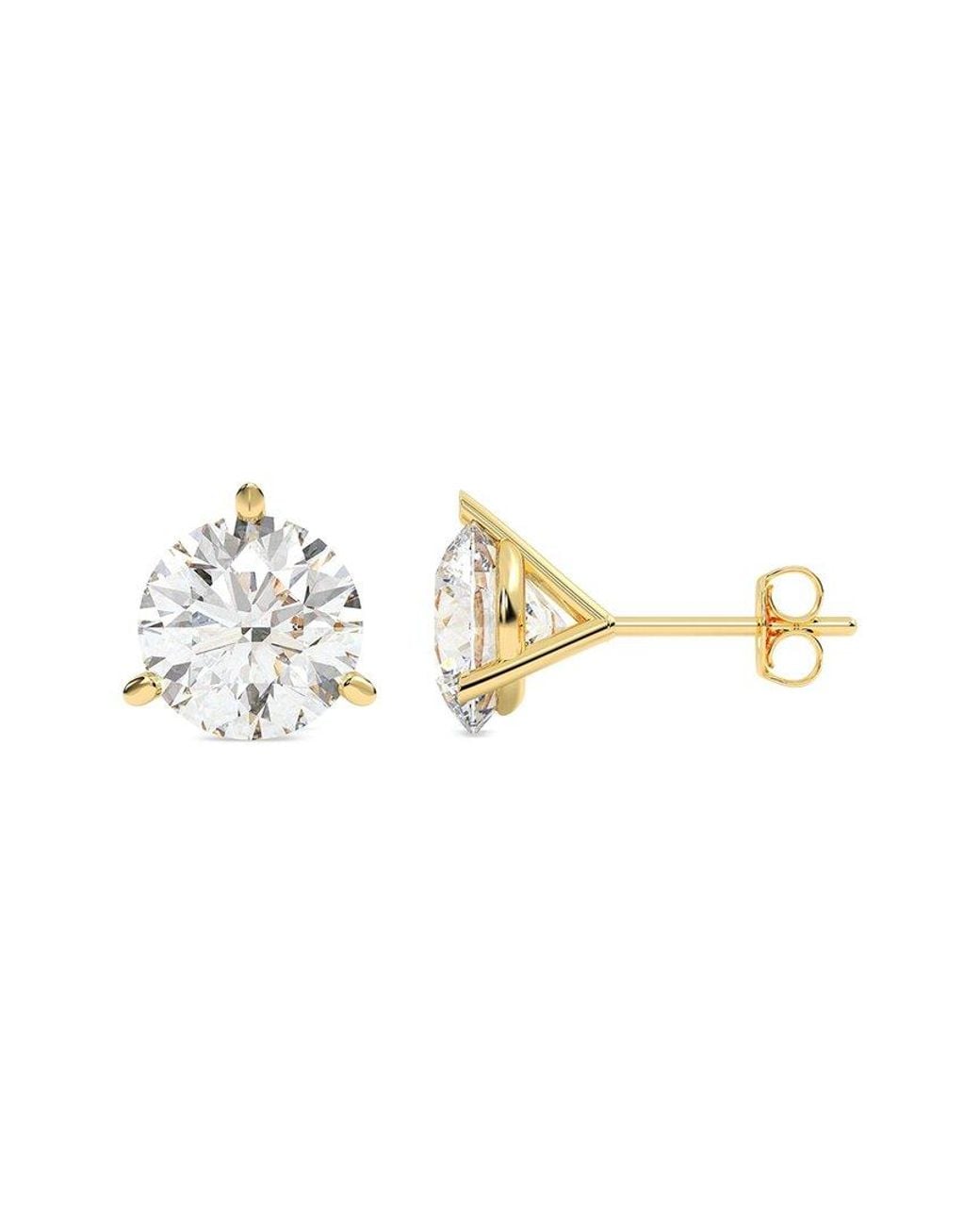 Lab Grown Diamonds Metallic 14K 10.00 Ct. Tw. Lab-Grown Diamond Earrings