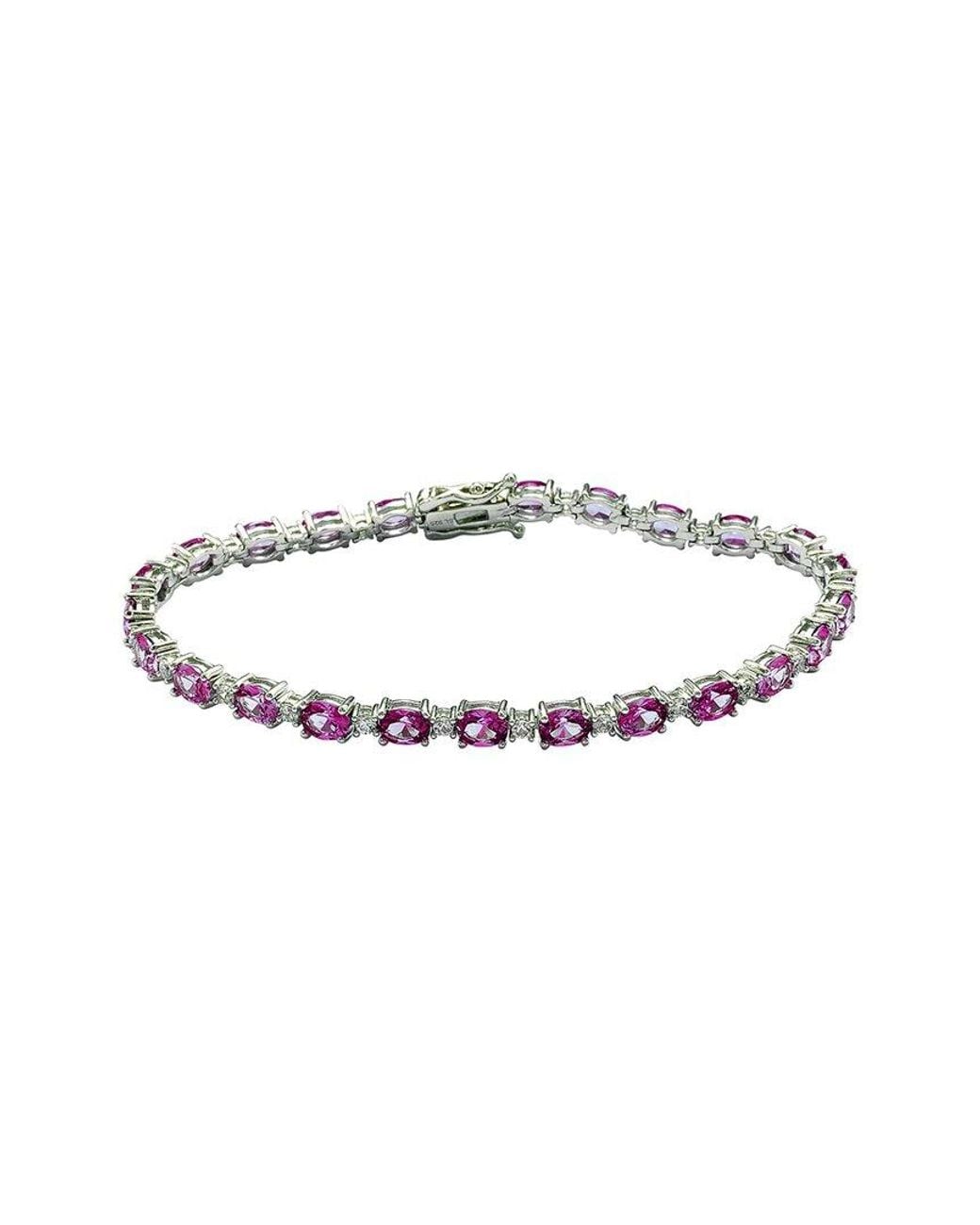 Suzy Levian White Silver 0.02 Ct. Tw. Diamond Bracelet