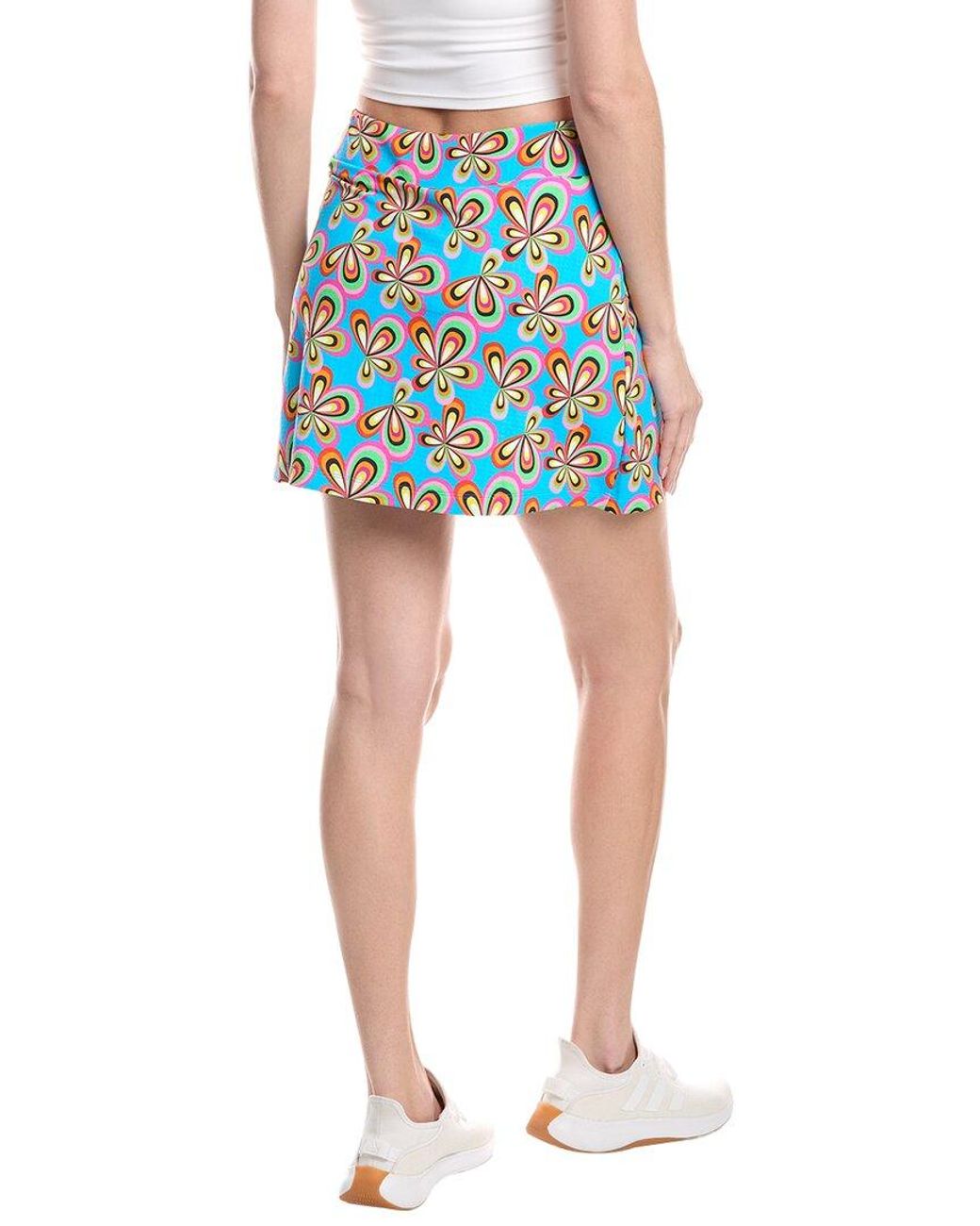 IBKUL Blue Faux Wrap Skort