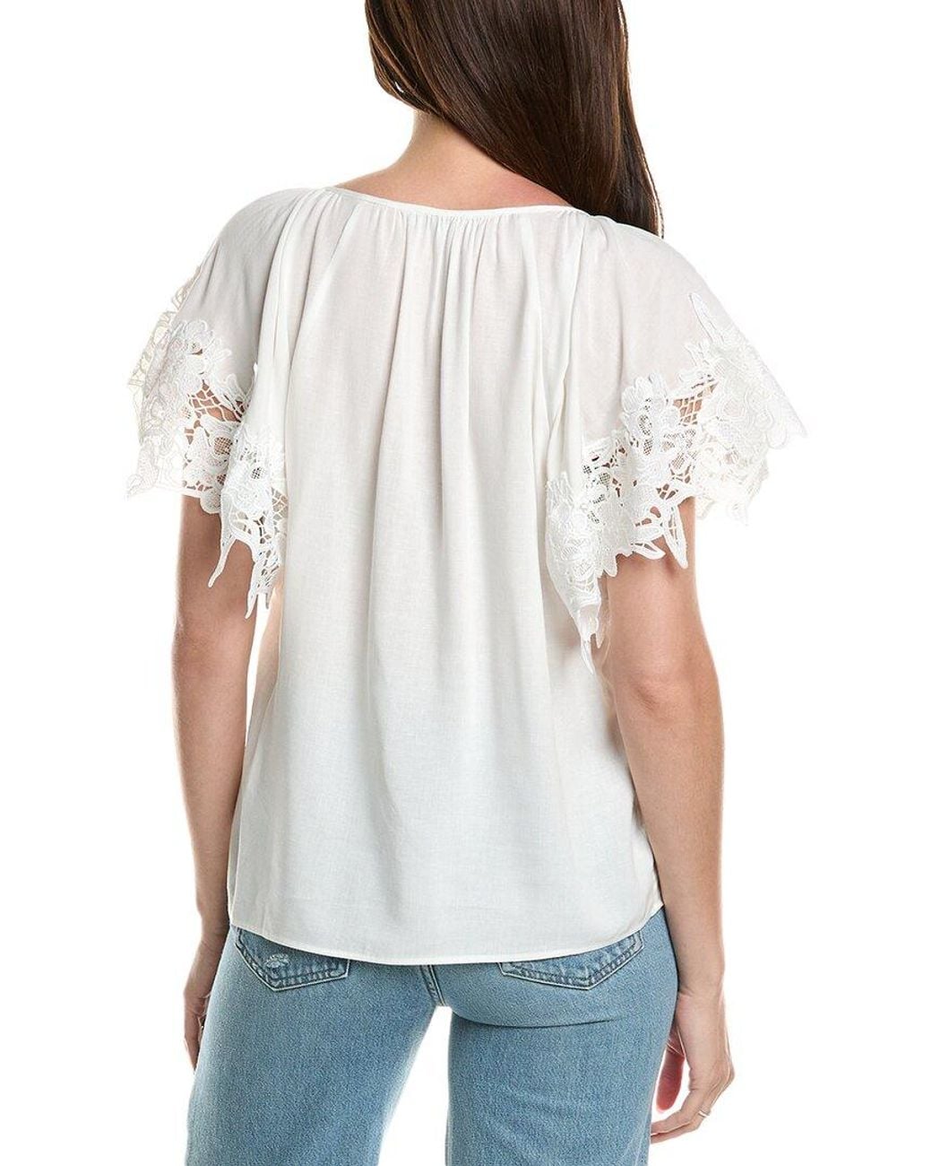 Ramy Brook White Lynette Linen-Blend Top
