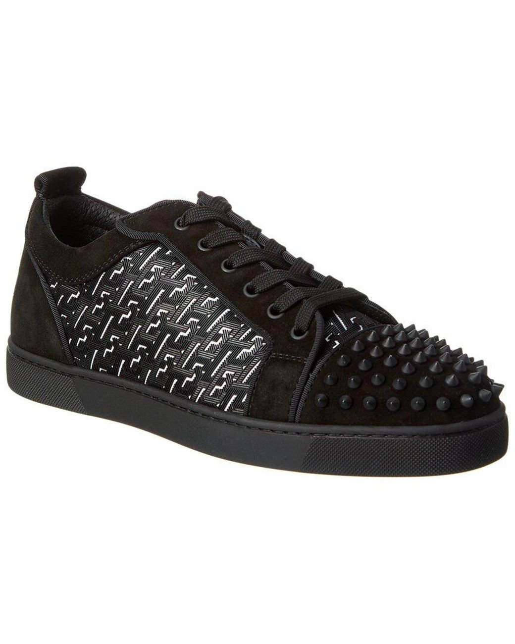 Christian Louboutin Rantulow Rubber-Trimmed Mesh and Suede Sneakers - Men - Black Suede Shoes - EU 44.5