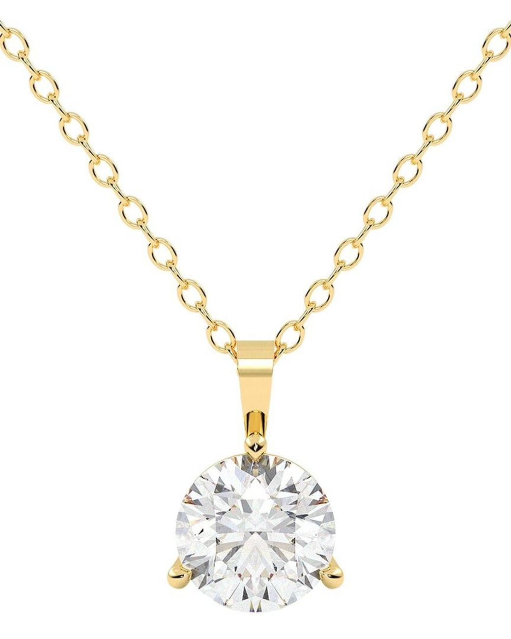 Diamond Select Cuts Metallic 14K 2.00 Ct. Tw. Diamond Pendant Necklace