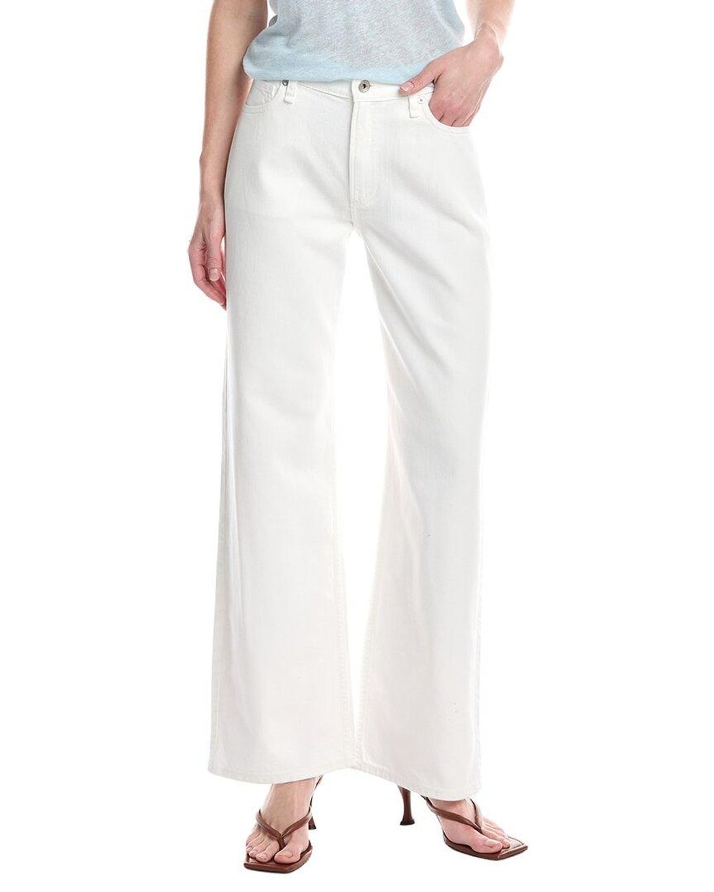 Rag & Bone White Lori Low-Rise Wide Leg Full Length Jean