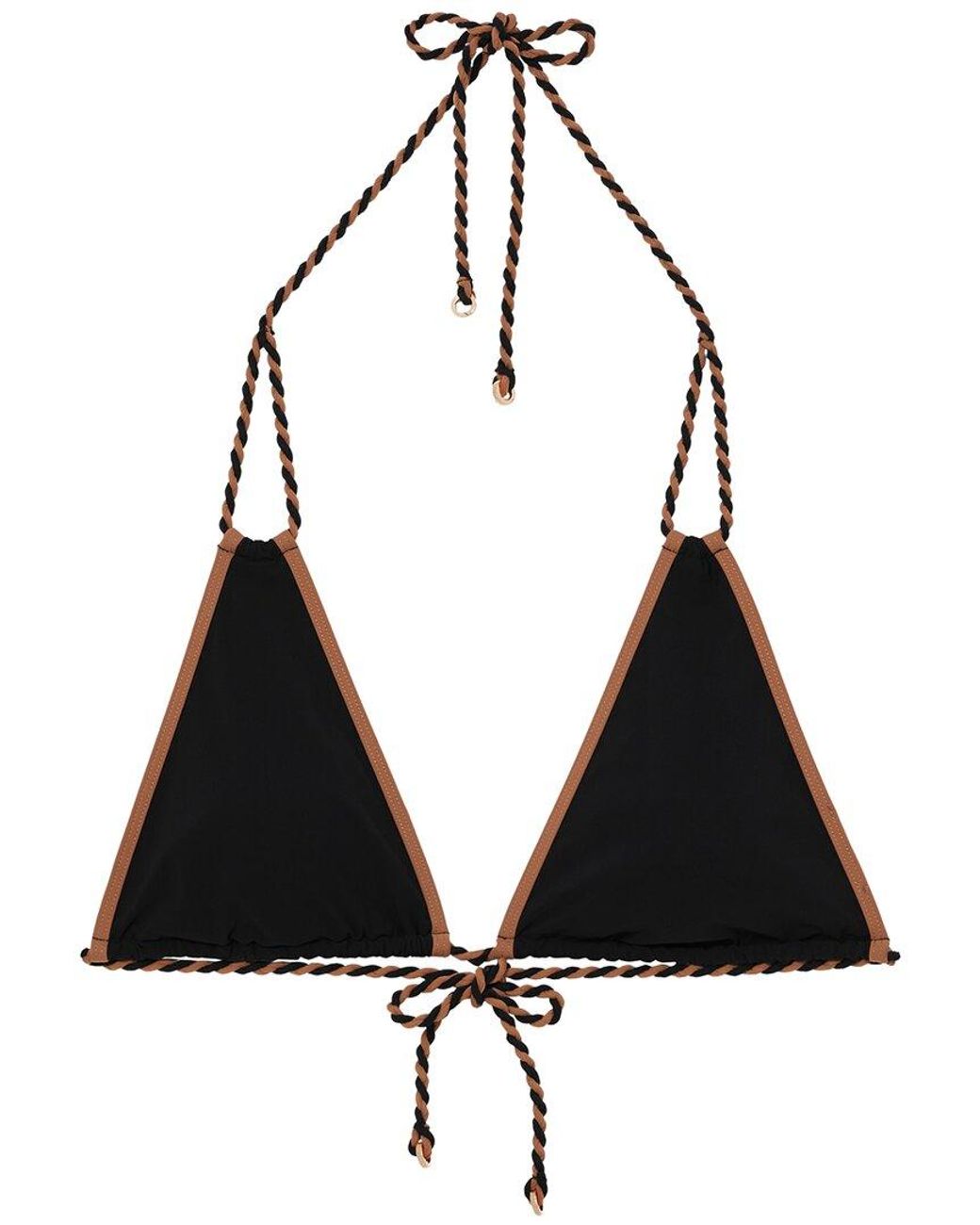 Reiss Black Effie Triangle Bikini Top