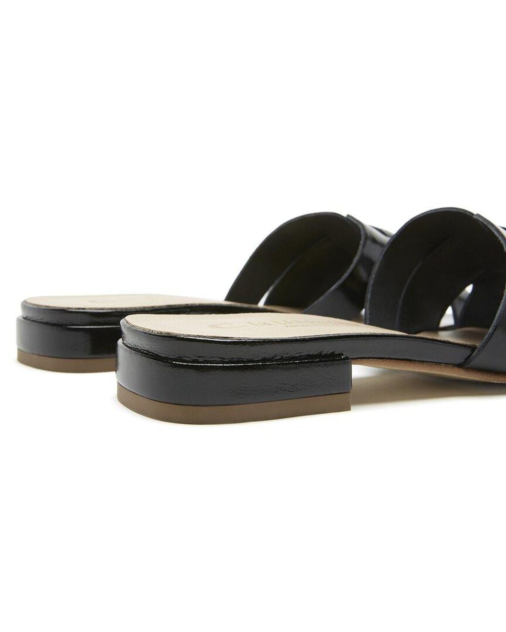 La Canadienne Black Flore Leather Sandal