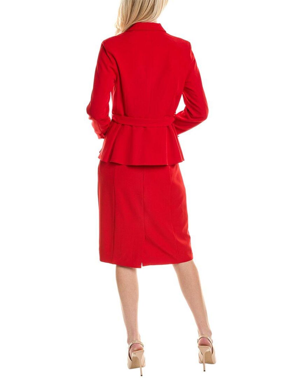 Nanette Lepore Red 2Pc Jacket & Skirt Suit Set