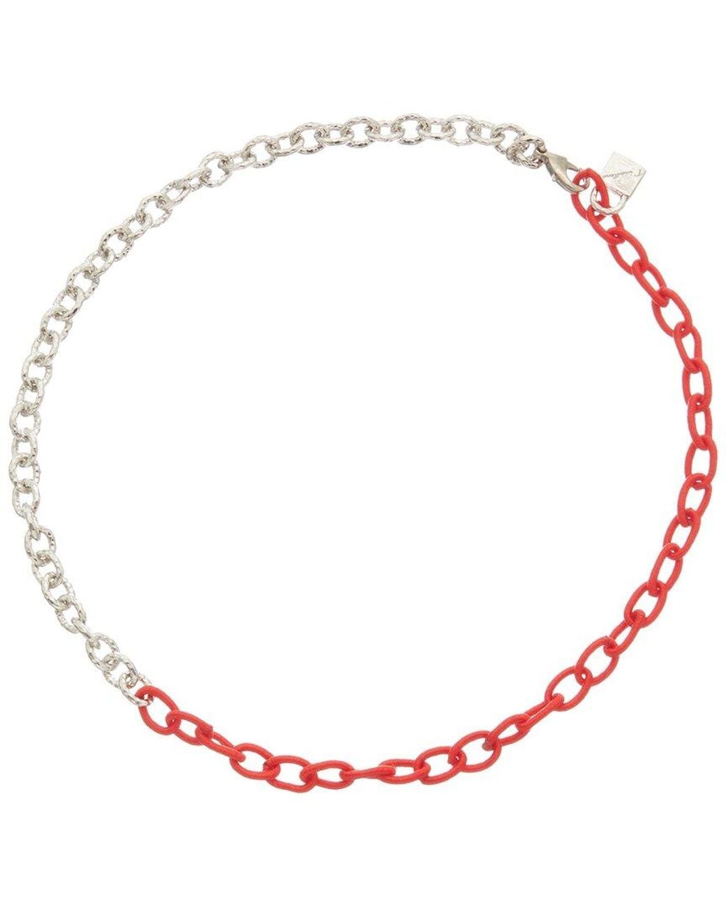 Juvell Pink 18k Plated Silk Link Necklace