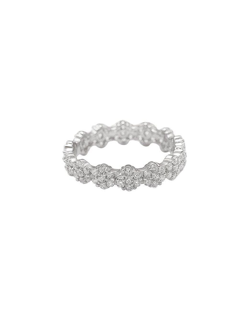 Suzy Levian White Silver Cz Stackable Ring