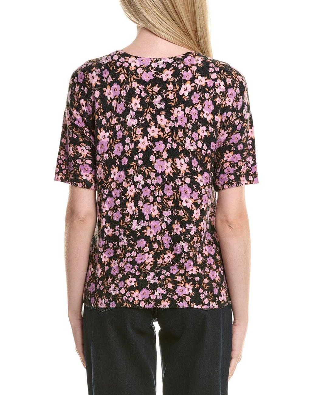 Cece Red Floral Print Sweater