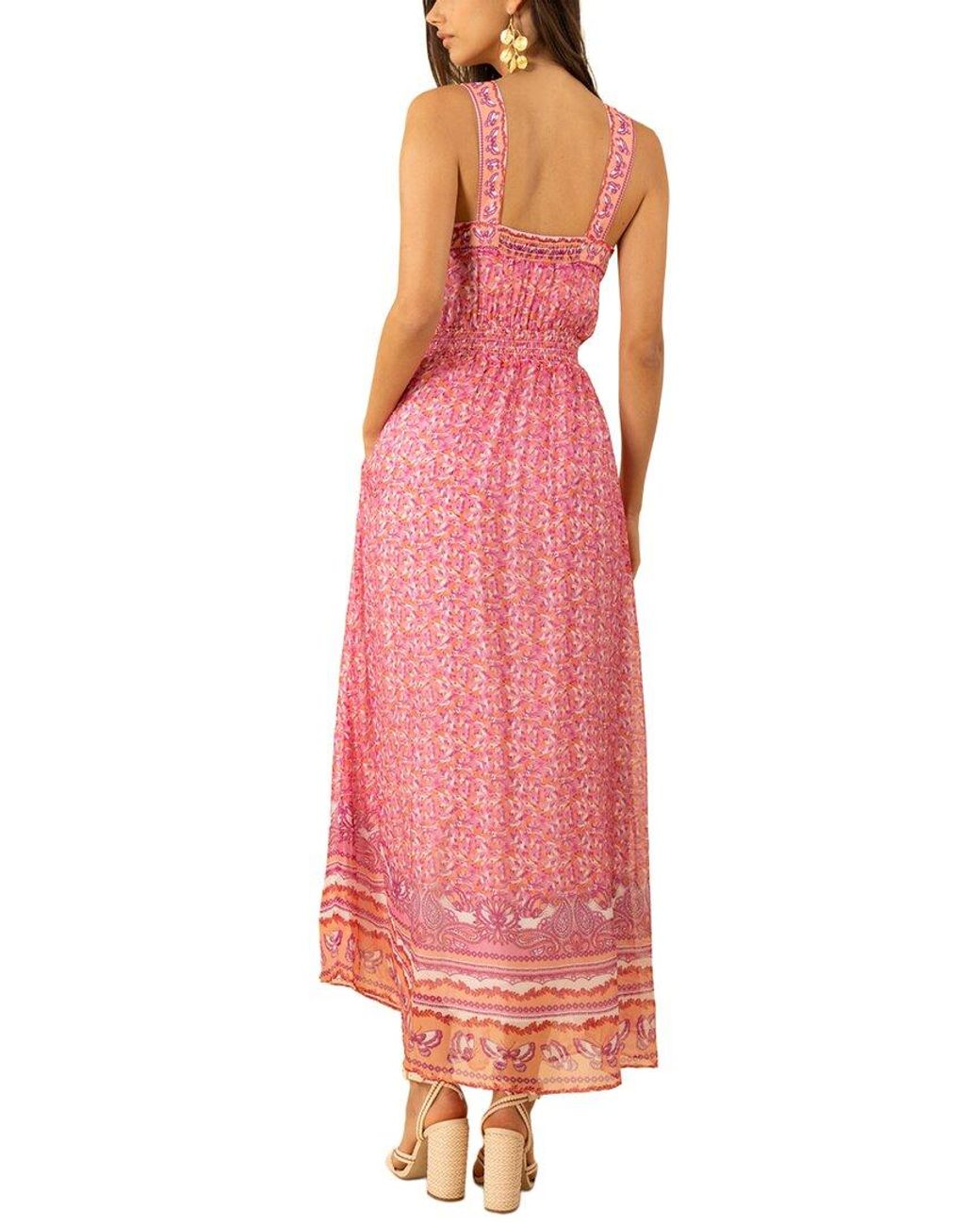 Hale Bob Pink Janiyah Silk-Blend Midi Dress