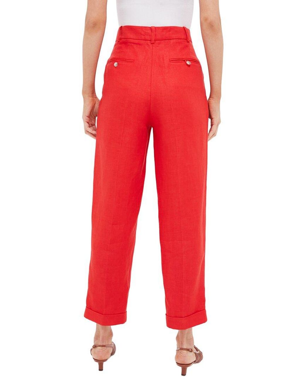 Polo Ralph Lauren Red Linen Twill Cropped Pant