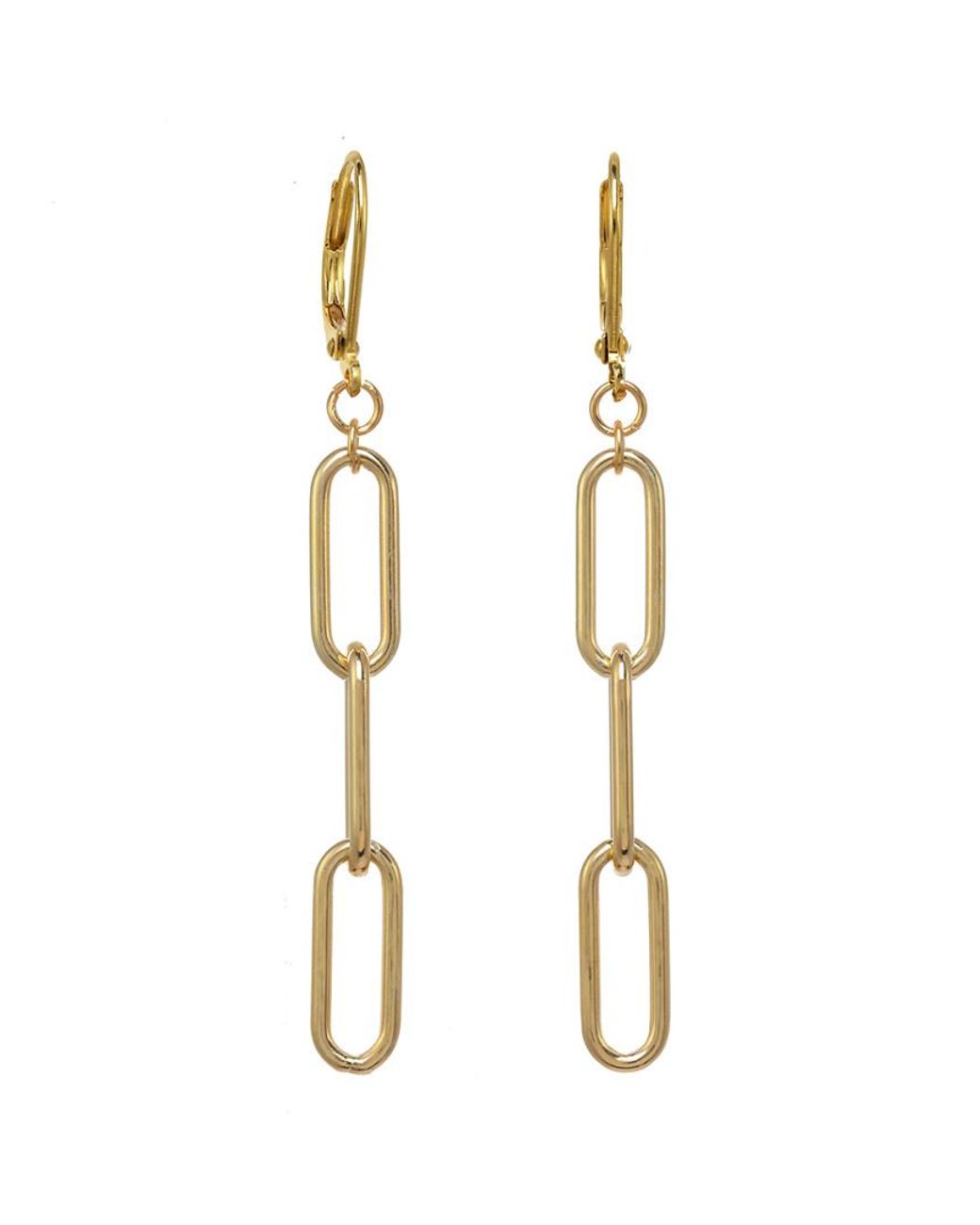 Rachel Reinhardt Jewelry White 14K Over Cz Chain Earrings