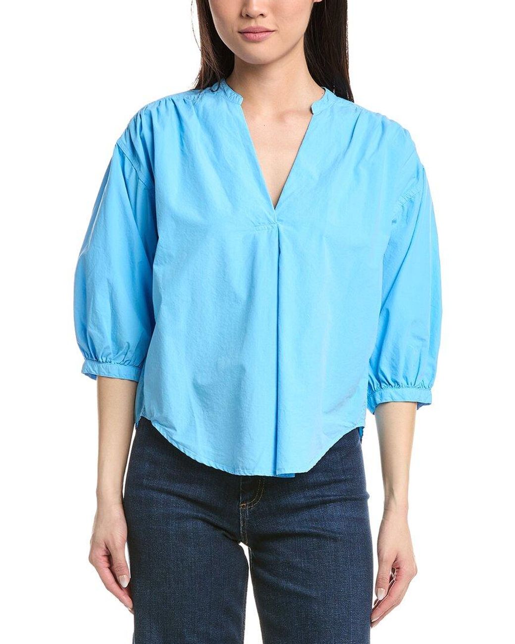 Nation Ltd Blue Daphna Poplin Shirt
