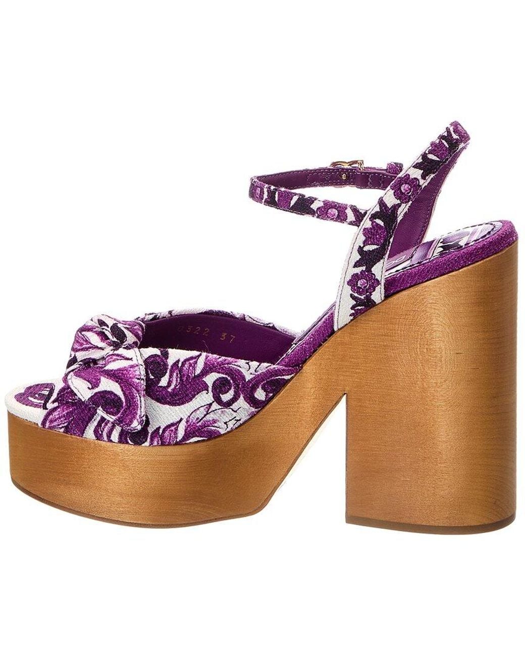 Dolce & Gabbana Purple Canvas Sandal