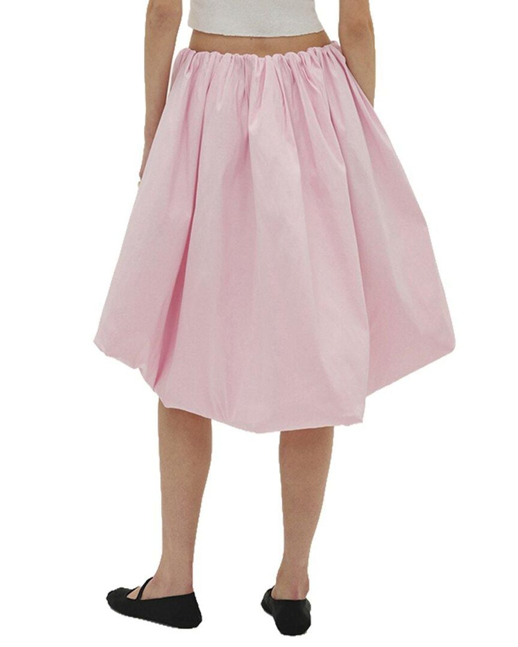 For Love & Lemons Pink Anya Bubble Midi Skirt