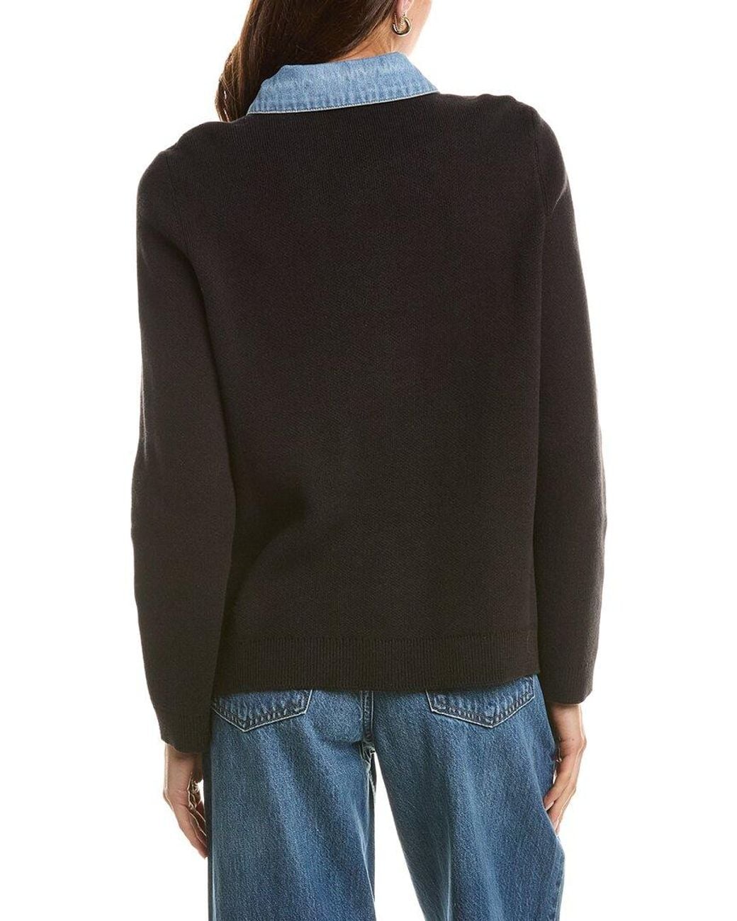 Jones New York Black Denim Trim Shirt