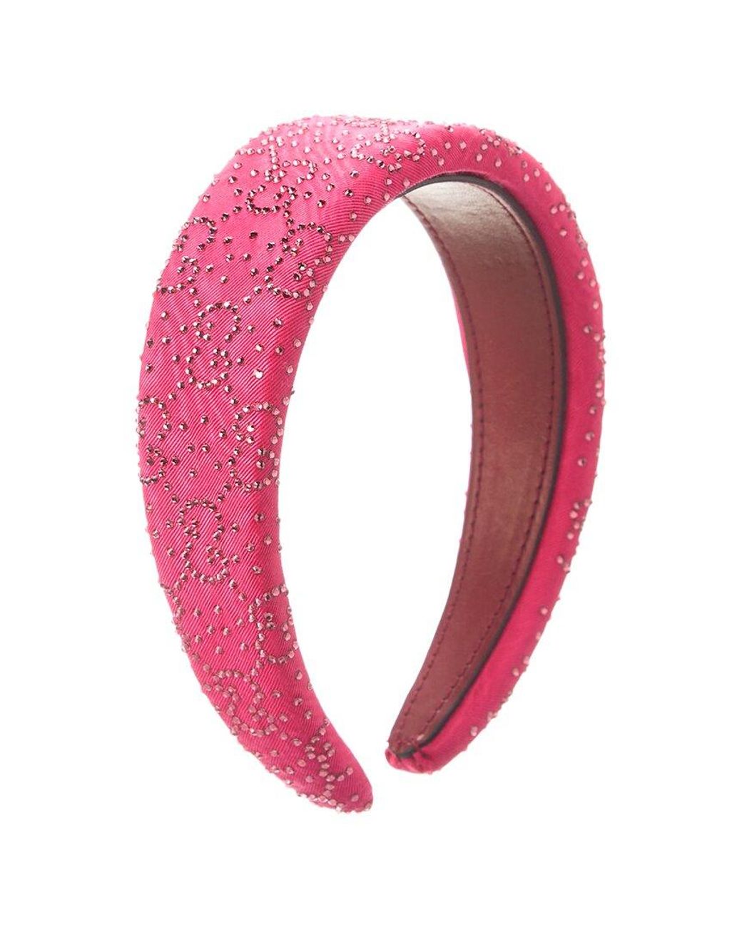 Gucci Pink GG Embellished Headband