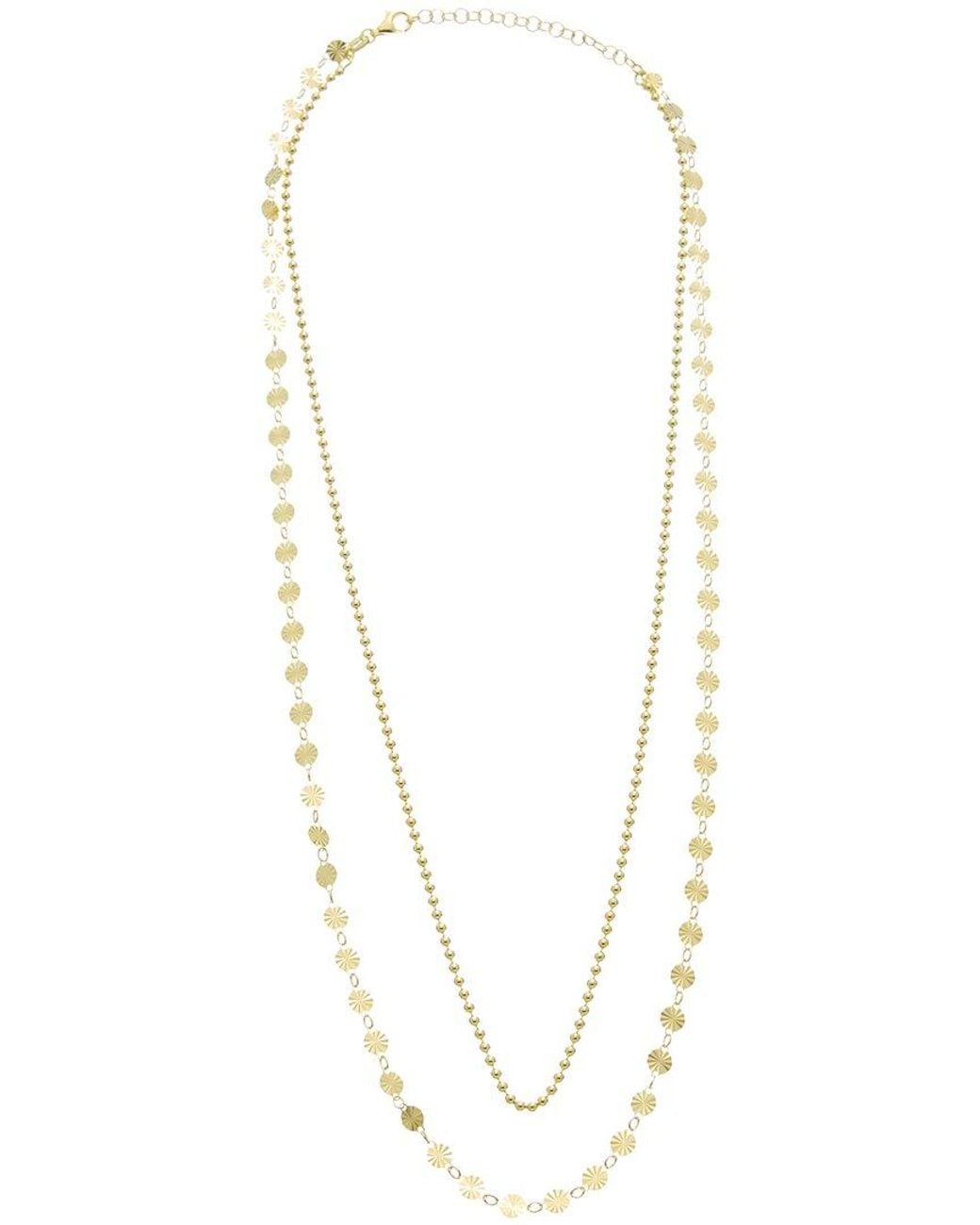 Italian Gold Over Silver Metallic 18K Plated Multi Strand Necklace