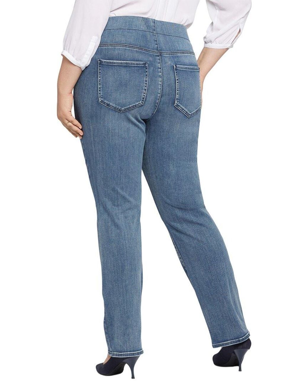 Leg Pulling Machine NYDJ Pull Wonderland Straight Leg Jean in Blue | Lyst