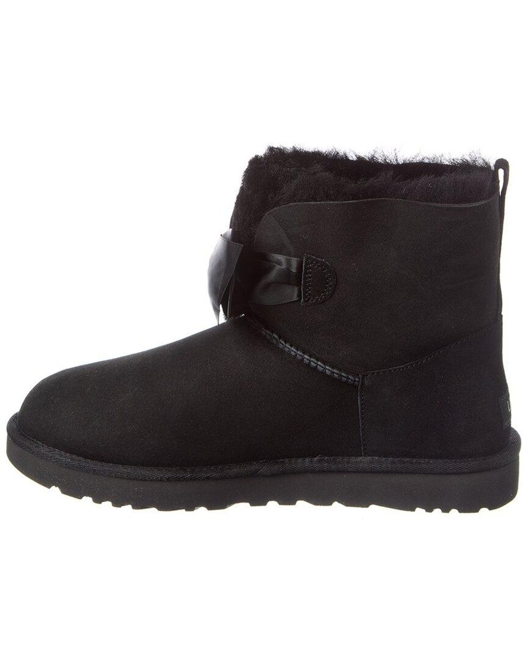 UGG Gita Bow Mini Suede Shearling Boot in Black Lyst