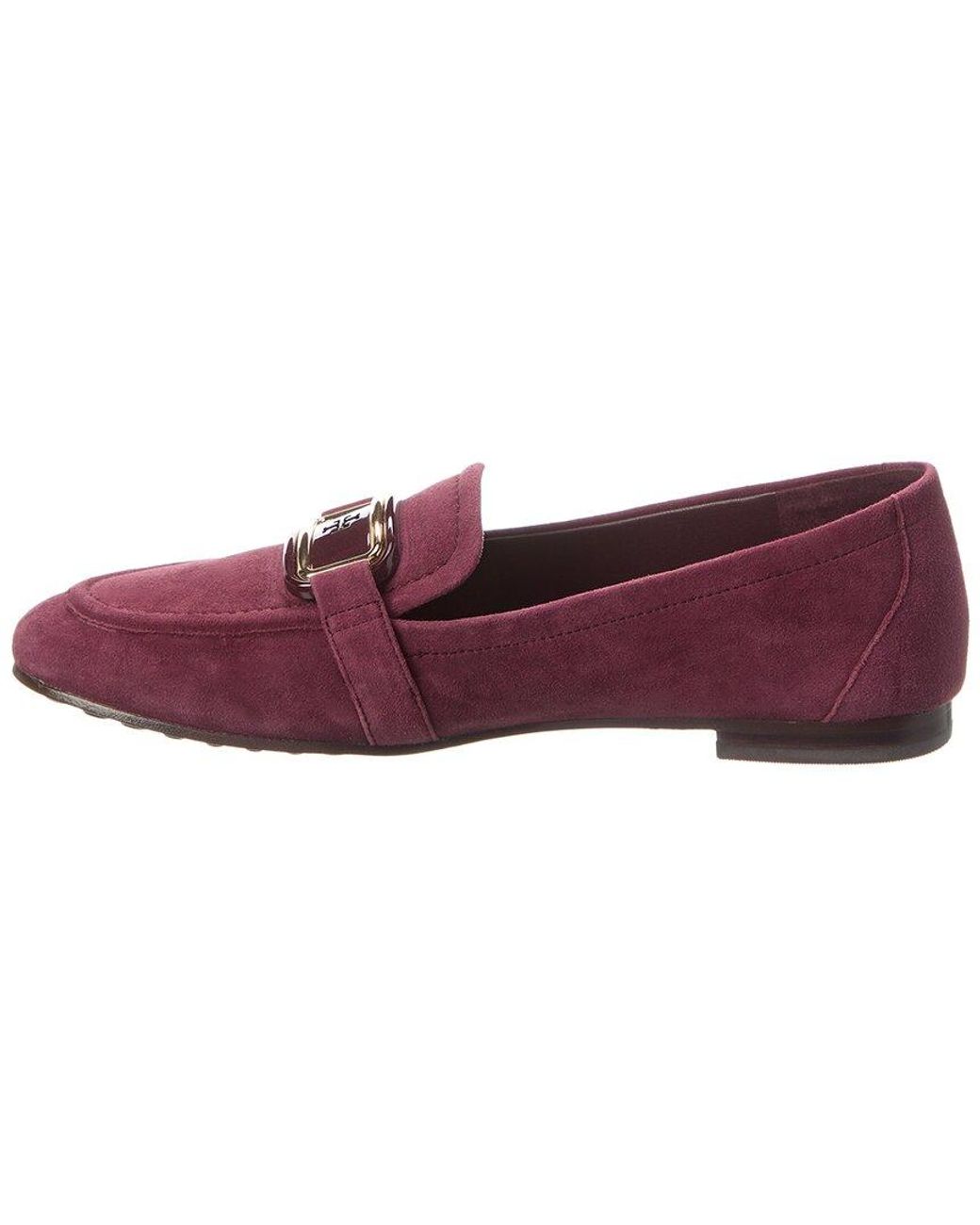 Tory Burch Red Georgia Suede Loafer