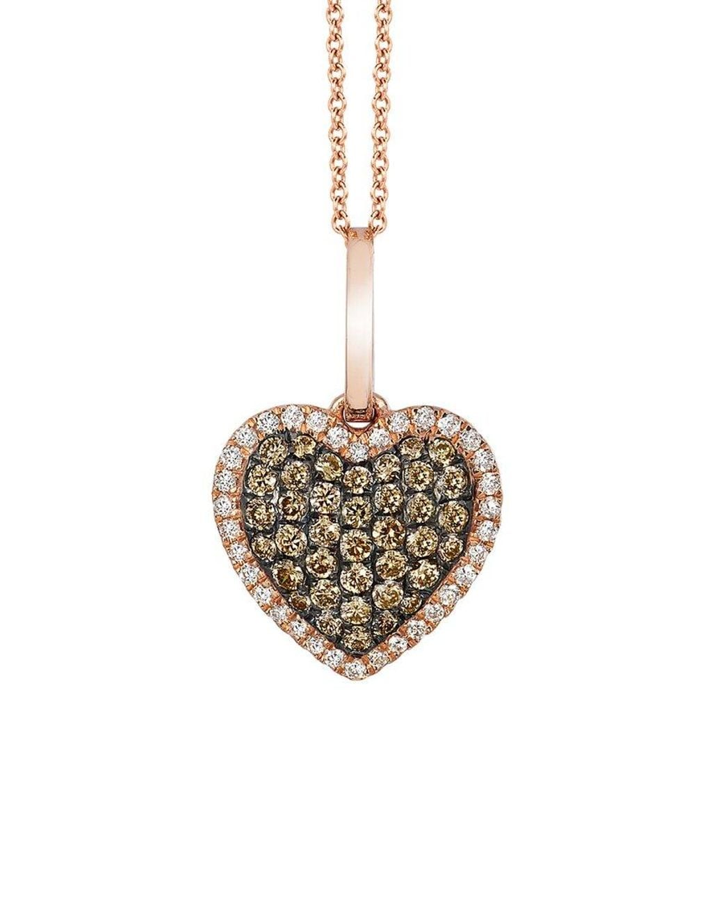Le Vian White Grand Sample Sale 14k Strawberry Gold 0.34 Ct. Tw. Diamond Pendant Necklace