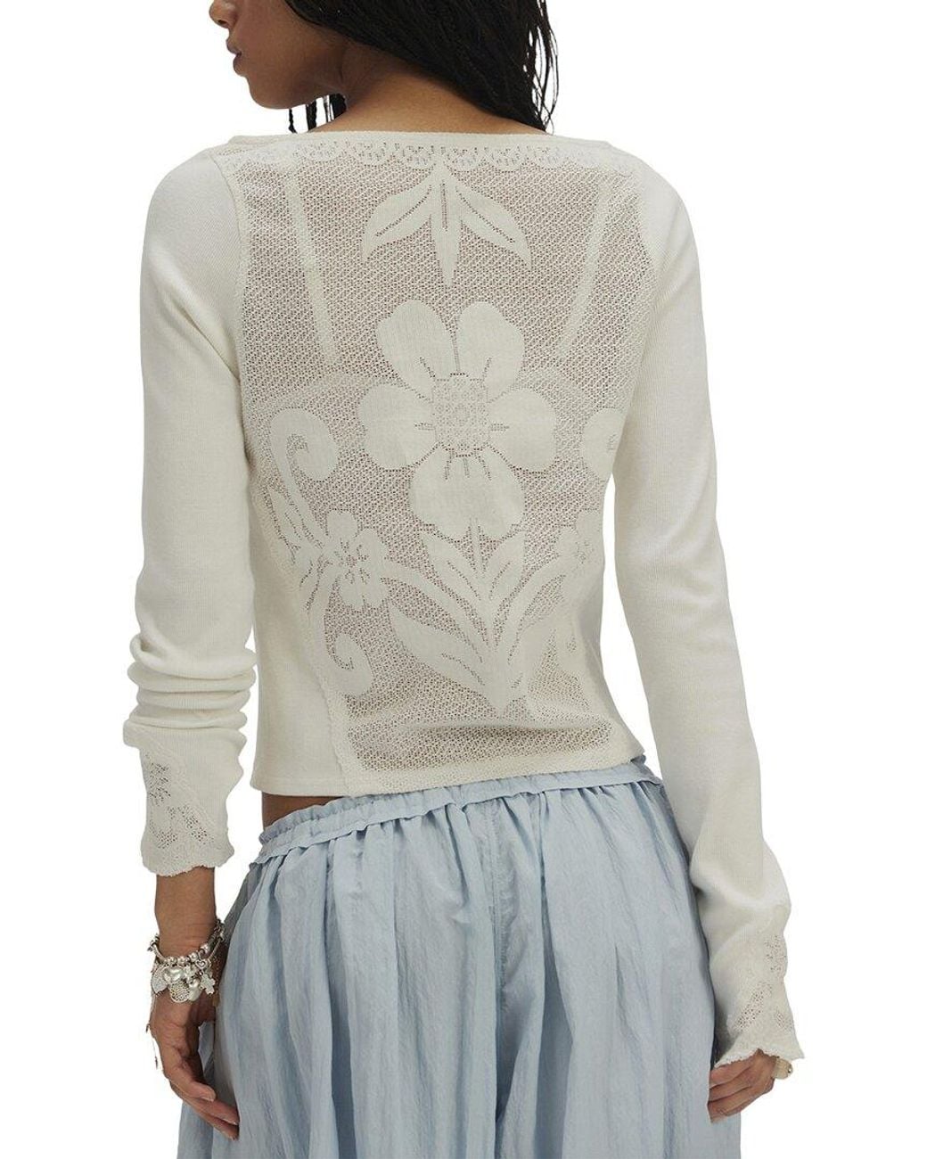 Free People Gray Delilah Top