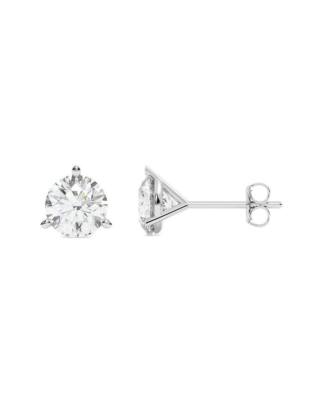 Lab Grown Diamonds Metallic 14K 1.50 Ct. Tw. Lab-Grown Diamond Earrings