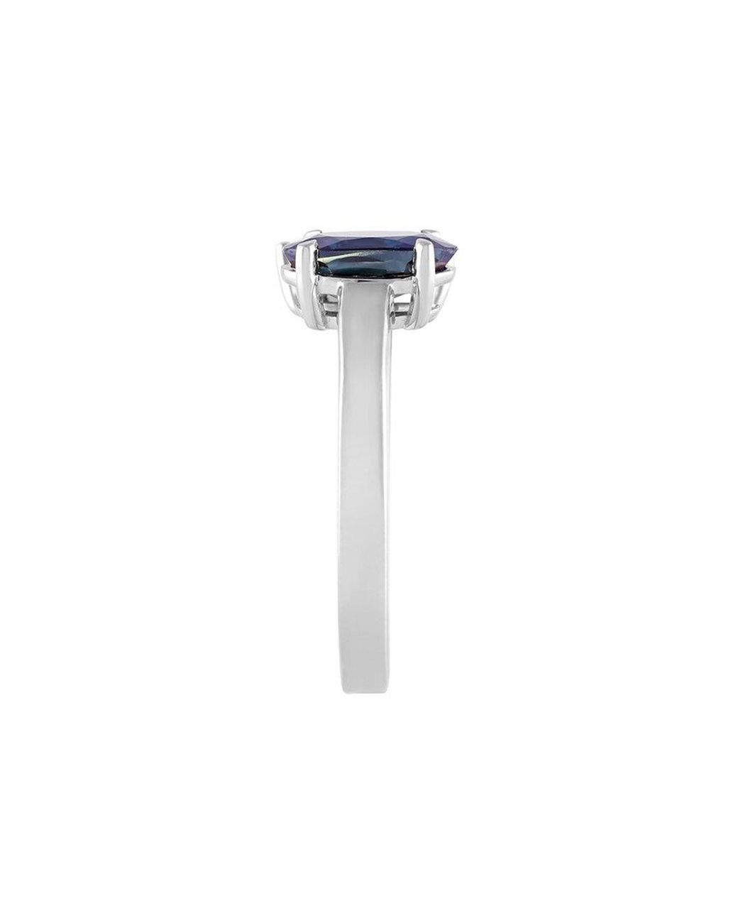 Lab Grown Diamonds Blue 14K 3.00 Ct. Tw. Lab-Grown Diamond & Lab-Grown Sapphire 2 Stone Solitaire Ring