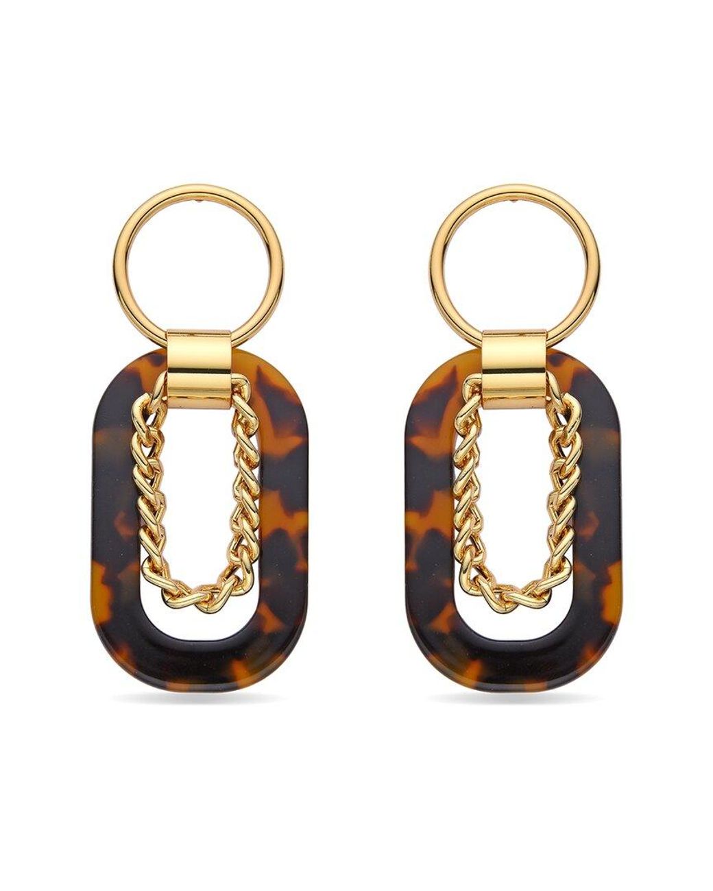 Eye Candy LA Metallic Lea Square Chain Drop Earrings
