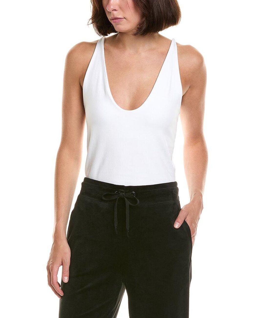 Karl Lagerfeld White Side Tweed Track Pant