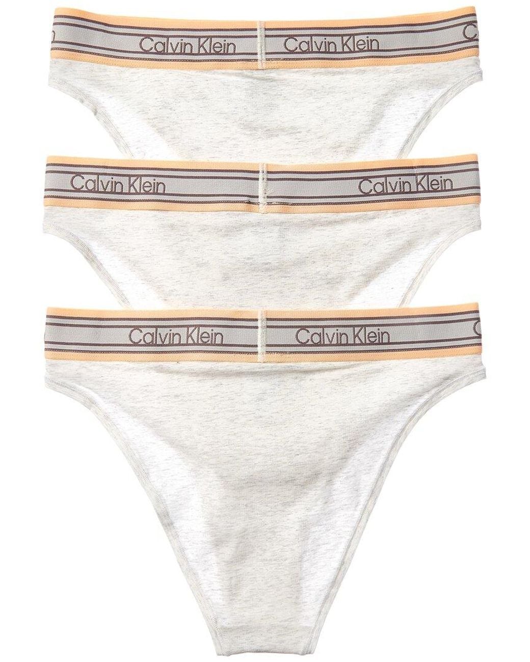 Calvin Klein White 3Pk Icon Stripe High-Leg